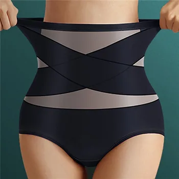 Женские трусики-тренажеры для живота с высокой талией, корректирующая фигуру одежда для похудения, женское удобное нижнее белье