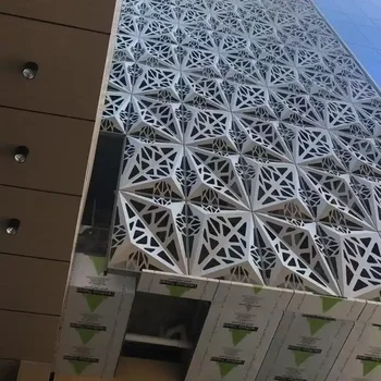 Изготовленные на заказ фасады коммерческих зданий из трехмерного полого алюминиевого шпона с 3D резьбой по алюминиевому шпону, резная панель