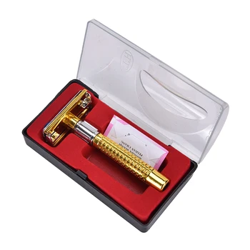 Портативная ручная бритва для путешествий, 1 шт., двойное лезвие с коробкой, Старомодные бритвенные инструменты для бритья