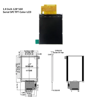 1,8-Дюймовый 128*160 Последовательный SPI TFT Цветной ЖК-Модуль 128x160 Дисплей ST7735 С Интерфейсом SPI, 5 Портами ввода-вывода для arduino Diy Kit