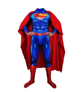 Новый 52 Супергероя Косплей Костюм Синий Классический Костюм Зентаи Аниме Мужчины Мальчики Мужские Боди на Хэллоуин Взрослые Дети