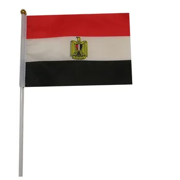 14x21 см 10 шт. Маленький ручной Египетский флаг с пластиковыми флагштоками для активного парада, спортивного украшения дома