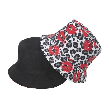 Леопардовая рыбацкая шляпа с плоским верхом, унисекс, с принтом в стиле хип-хоп, двусторонняя модная женская шляпа, кепка для бассейна