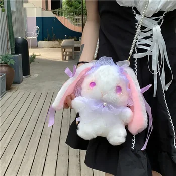 Lolita Aslant Lolita представляет JK Cute Bunny Package кружевную сумку-кролика в стиле Харадзюку с бантом