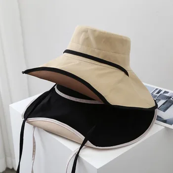 Женская рыбацкая шляпа, Весенняя солнцезащитная шляпа с широкими полями, шляпа-ведро с защитой от ультрафиолета, Летняя уличная солнцезащитная шляпа UPF 50 +