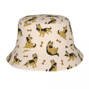 Очаровательная немецкая овчарка, милый щенок, панама, головной убор для отдыха, Товарная рыбацкая шляпа для пеших прогулок, шляпа с упаковкой
