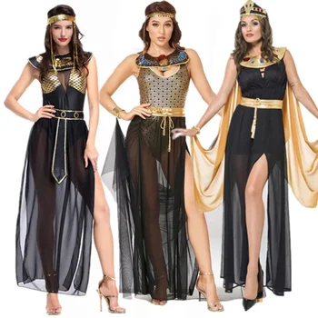 Хэллоуин, костюмы королевы Древнего Египта Клеопатры для женщин, косплей Египетского фараона, карнавальная вечеринка, Средневековое вечернее платье
