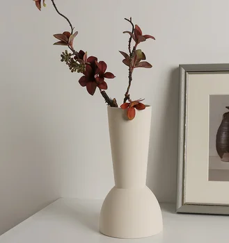 Керамическая ваза Bhm в кремовом стиле для дома, гостиной, цветочная композиция, модель украшения комнаты, керамические украшения