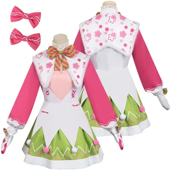 Kanroji Cos Mitsuri Рождественское платье для косплея, костюм, Наряды для взрослых женщин, юбка для девочек, костюм для ролевых игр на Хэллоуин, Карнавал