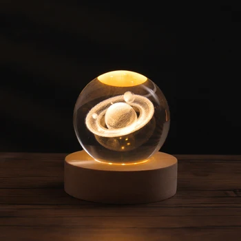 Хрустальный шар 3D Креативный Подарок Внутри Резных Украшений домашней Столешницы Украшения Галактики Земля Подарок На День Рождения Маленький Ночник JJ796