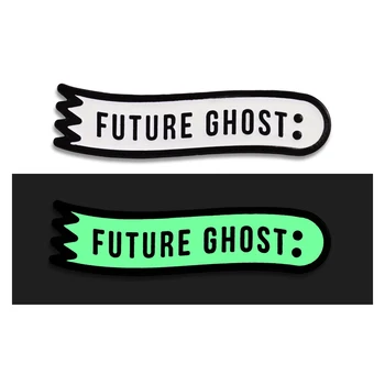Булавка со светящейся эмалью Future Ghost, брошь в стиле хоррор, баннер, значок, украшения на Хэллоуин, рубашки, аксессуар для рюкзака.
