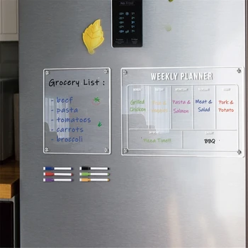 2 шт. Незаменимая магнитная доска-календарь на холодильник, прозрачная доска, будьте организованны