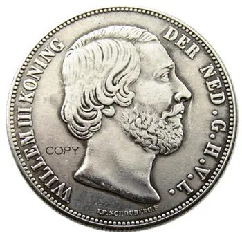 Нидерланды, 1717 г., копия монеты Виллема lll в 3 гульдена с серебряным покрытием (38 мм)