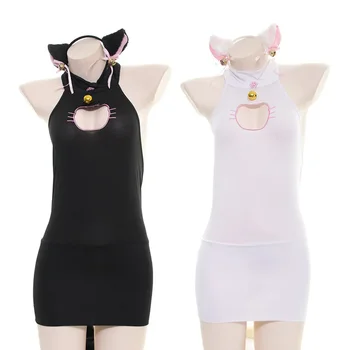 Сексуальный костюм для косплея Девушки-кошки, Боди Neko, наряд для женщины, Милое Аниме 
