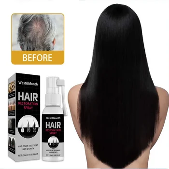 Сыворотка для лечения седины, Спрей для роста волос, Восстанавливающий Черные волосы, Против Выпадения белых волос, средство для восстановления белых волос, Средство для выпадения волос, 30 мл