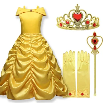 2024 Косплей Belle Princess Dress Платья для девочек 