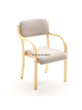 Современный минималистичный обеденный стул из массива дерева в скандинавском стиле, японский стул из гнутого дерева, тканевая спинка, подлокотник, домашний офисный стол, компьютер