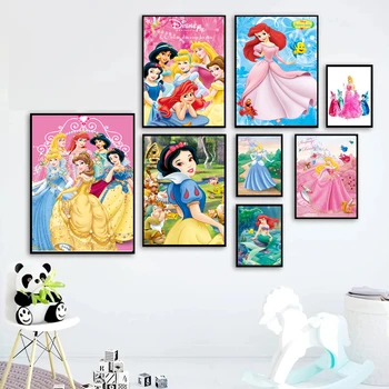 Диснеевская принцесса Замороженная Айша, картина на холсте, мультяшные принты и плакаты, настенные рисунки для украшения дома в детской комнате