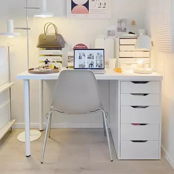 Простые белые компьютерные столы, современная офисная мебель, домашние письменные столы для студентов, стол для макияжа в спальне с выдвижным ящиком, шкаф для хранения