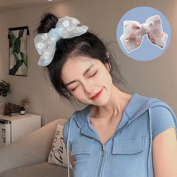 Корейские новые Заколки для волос с кружевным бантом для девочек, заколка для волос с вышивкой, женский головной убор, заколки для ложек на затылке