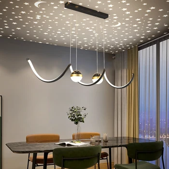 Дизайн с волнистыми линиями, светодиодная люстра для гостиной, кухни, скандинавского современного уютного ресторана, Подвесной светильник для декора интерьера, Осветительный прибор