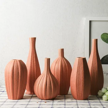 Классическое однотонное керамическое творчество, домашние керамические поделки, вазы, Офисные столы, украшения для ваз, украшения для дома, вазы