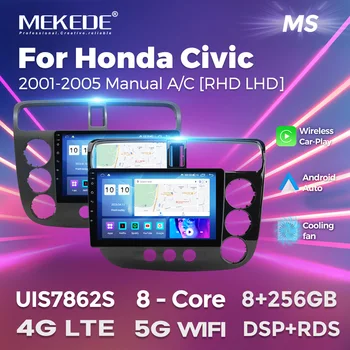 MEKEDE AI Голосовое управление Беспроводной автомагнитолой Carplay Android для Honda CIVIC 2000 2001 2002 - 2006 Автомобильный мультимедийный плеер GPS RDS