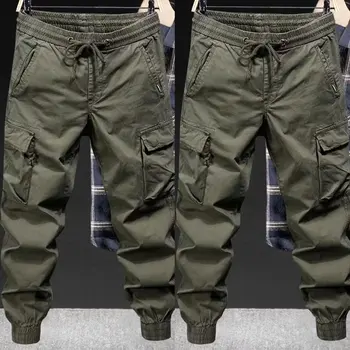 Комбинезоны мужские, Новая осенне-зимняя корейская версия свободных повседневных брюк большого размера, уличные брюки на щиколотке с множеством карманов