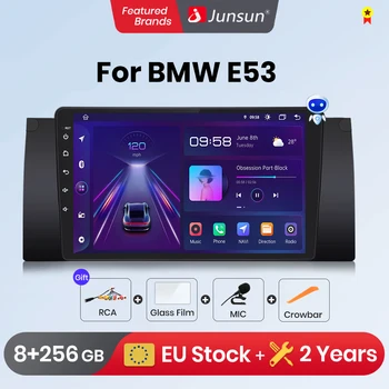 Junsun V1 Plus AI Voice Android Авторадио Для BMW E53 Carplay 4G Автомобильный Мультимедийный GPS 2din автомагнитола