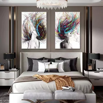 Абстрактный Плакат с растрепанными волосами, настенный декор, Элегантная картина для гостиной, настенная печать на холсте, настенная роспись для дома и комнаты