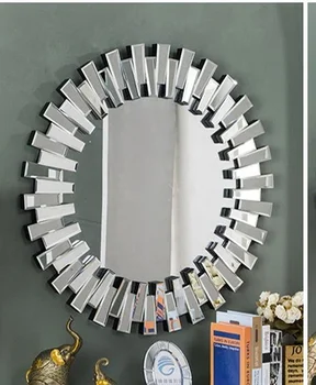 Простое декоративное зеркало в американском стиле, зеркало для ванной комнаты, крыльцо ресторана, круглое зеркало из мозаичного солнечного стекла