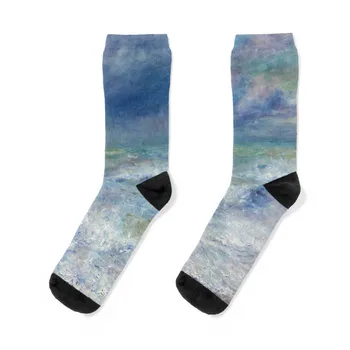 Pierre-Auguste Renoir. Морской пейзаж, 1879 год. Носки на заказ спортивные короткие МОДНЫЕ носки для регби для девочек мужские