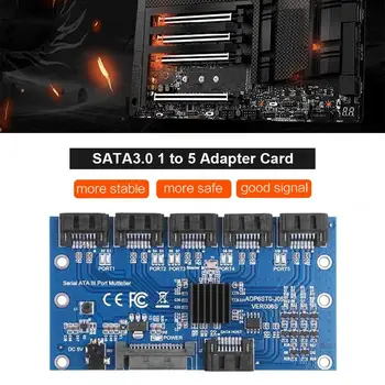 Карта расширения SATA с 1-5 портами SATA3.0 Материнская плата 6 Гбит /с Riser Card Адаптер-концентратор