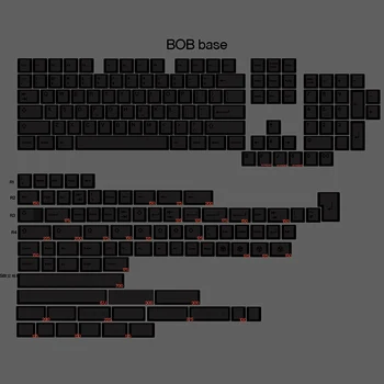 Колпачки для ключей Bob Black для 40 60 87 104 108 Alice Ergo Механическая игровая клавиатура с разделенной раскладкой, Вишневый профиль, колпачки для клавиш PBT