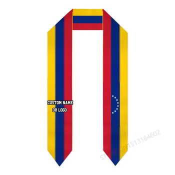 Пользовательское название или логотип Флаг Венесуэлы, выпускной палантин, шаль для международного обучения за границей 2023 года