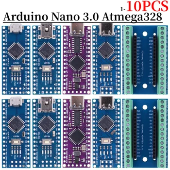 1-10 Шт. Для Arduino Nano 3.0 Atmega328 Контроллер С Загрузчиком Mini Type-C Micro USB Совместимая плата CH340 Драйвер 16 МГц