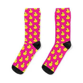 Резиновая утка в ярко-розовых носках, мужские и женские носки для скалолазания, сумасшедшие носки