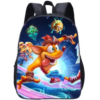 Рюкзак Crash Bandicoot из мультяшной игры, Новые школьные сумки для студентов, рюкзак для мальчиков и девочек, Рюкзак для подростков, Мужские и женские дорожные сумки Mochila
