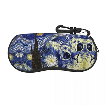 Солнцезащитные очки Винсента Ван Гога в мягком футляре из неопрена с застежкой-молнией в виде кошки, нарисованной маслом, футляр для очков, изготовленная на заказ защитная коробка