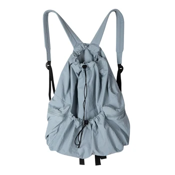 Модные рюкзаки с рюшами и завязками для женщин, эстетичный нейлоновый рюкзак для путешествий для девочек, легкая студенческая сумка для книг, женская сумка, Новинка
