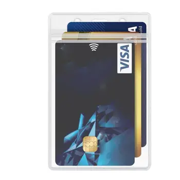 Прозрачный держатель для визитных карточек с зажимом для нагрудного кармана, чехол для карточки сотрудника, ремешок для удостоверения личности, Именная карточка, Водонепроницаемая Защита от пыли