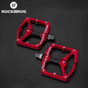 Официальная велосипедная педаль Rockbros из алюминиевого сплава с нескользящим уплотнением из высокопрочного углеродного волокна, расширенная пыленепроницаемая педаль