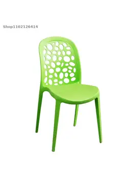 Скандинавский обеденный стул для отдыха современный минималистский стол стул для переговоров со спинкой обеденный стол для кафе и стулья из утолщенного пластика