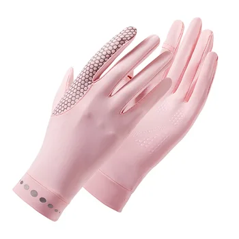 Солнцезащитные перчатки Женские Весенне-летние для верховой езды из ледяного шелка с защитой от ультрафиолета, ощущение прохлады без пальцев, мужские перчатки