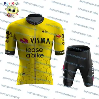 Команда Visma 2024 Года Арендует велосипед Комплект детской велосипедной майки Детская велосипедная одежда Race Short Ropa Ciclismo MTB Одежда для верховой езды