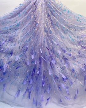 Ши Тин Изысканные 3D Цветы вышивка Французский тюль чистая кружевная ткань африканская кружевная ткань для вечеринки вечерние платья свадебные HX