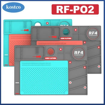 RF4 RF-PO2 Многофункциональный коврик для обслуживания микроскопа, универсальный термостойкий для ремонта телефона, платформа для пайки Силиконовый коврик