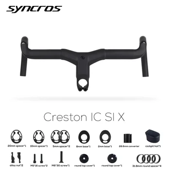 Syncros Creston IC Sl x Полная Внутренняя Прокладка Кабеля Руль Дорожного Велосипеда T1000 Carbon Integrated Gravel Cockpit Di2