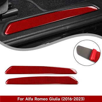 Защитная накладка на порог автомобиля, наклейка из углеродного волокна для Alfa Romeo Giulia 2016-2023, Аксессуары, красный