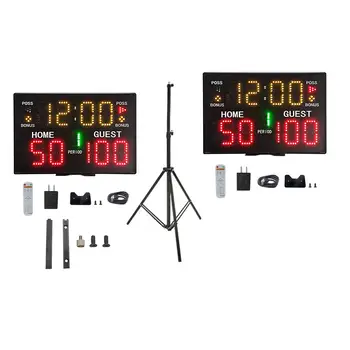 Портативное Цифровое Табло Score Clock Настенное Электронное Табло с Батарейным Питанием для Волейбола Тенниса Баскетбола